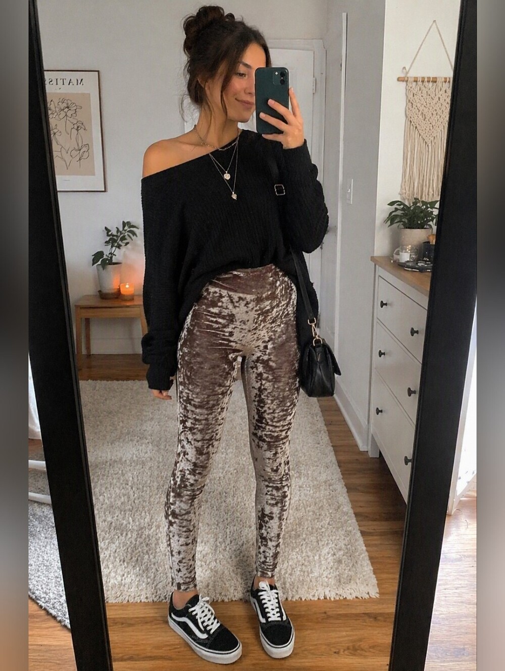 Forever 21 Crushed Velvet Leggings in Taupe/Silver Size XS